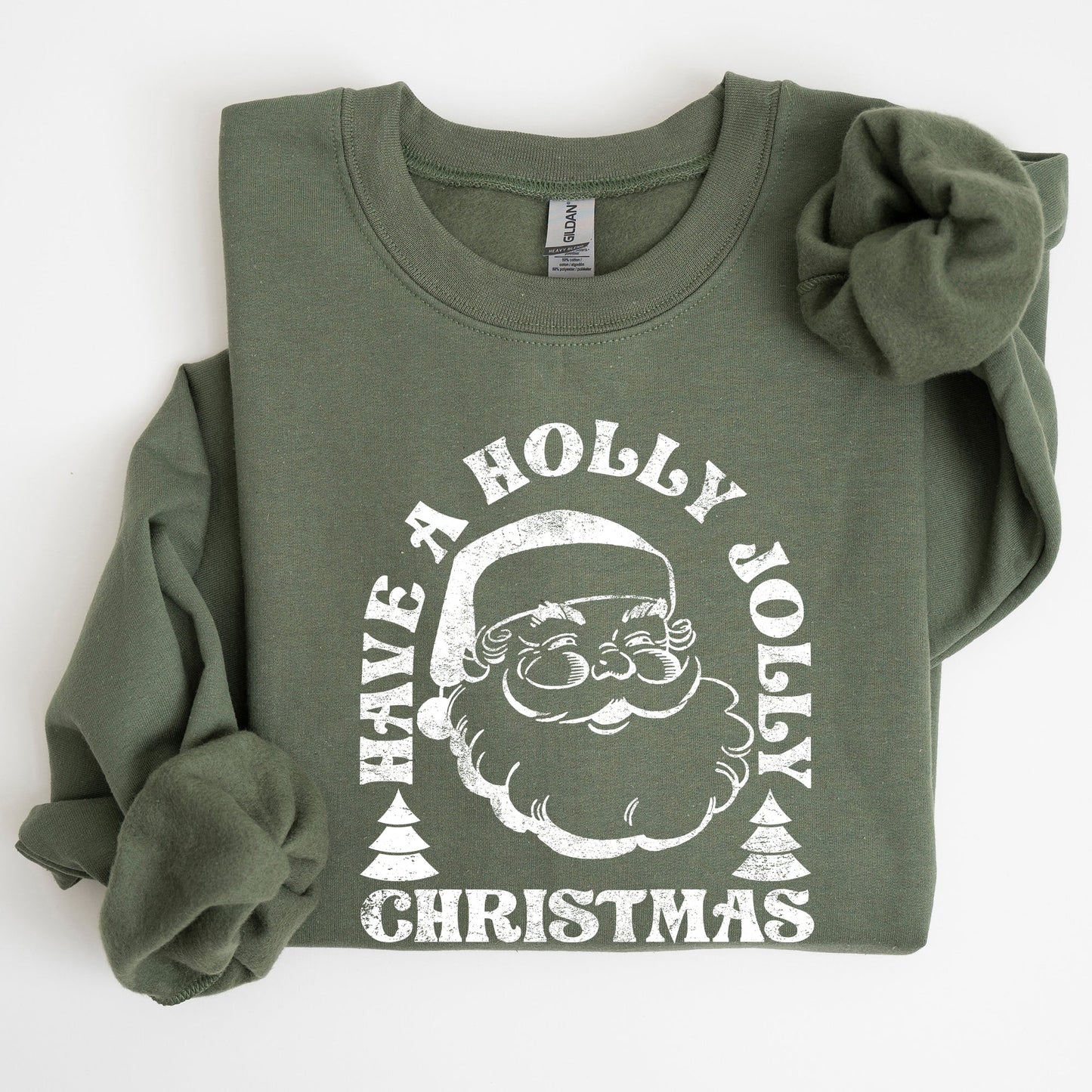 Have A Holly Jolly Christmas, Classic Retro Santa, Winter, Xmas Sweatshirt
