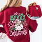 Have A Merry Christmas, Retro, Front and Back, Santa, Trendy Sweatshirt