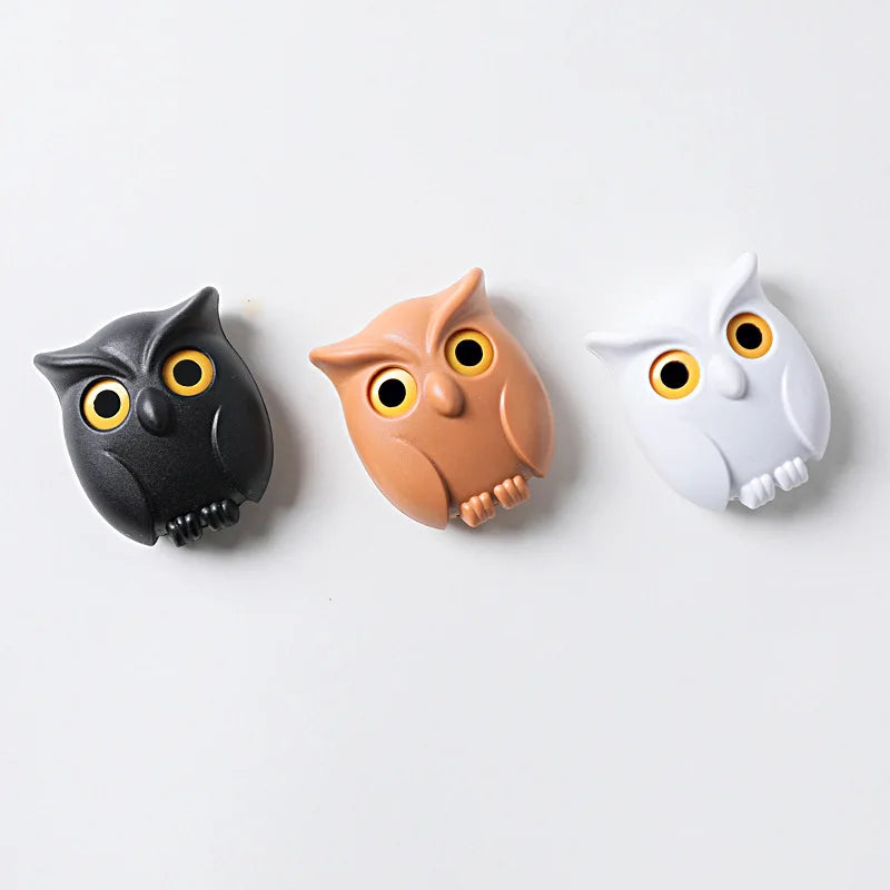 New Night Owl Magnetic Wall Keys Hook Behind-door Keys Hanger Holder Cute Animal Door Storage Rack Hook Wall-mounted Birds Hook