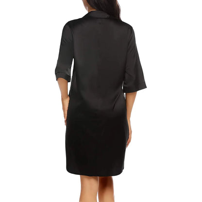 Women's Sleep Tops Sleepwear Solid Color Sleeping Shirt Half Sleeve Loose Nightshirt for Home Wear