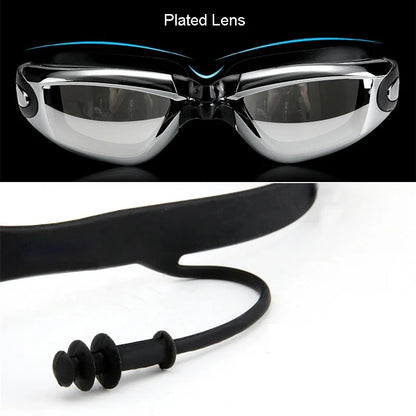 Men Swim Shorts Waterproof Goggles & Ear-plug Cap