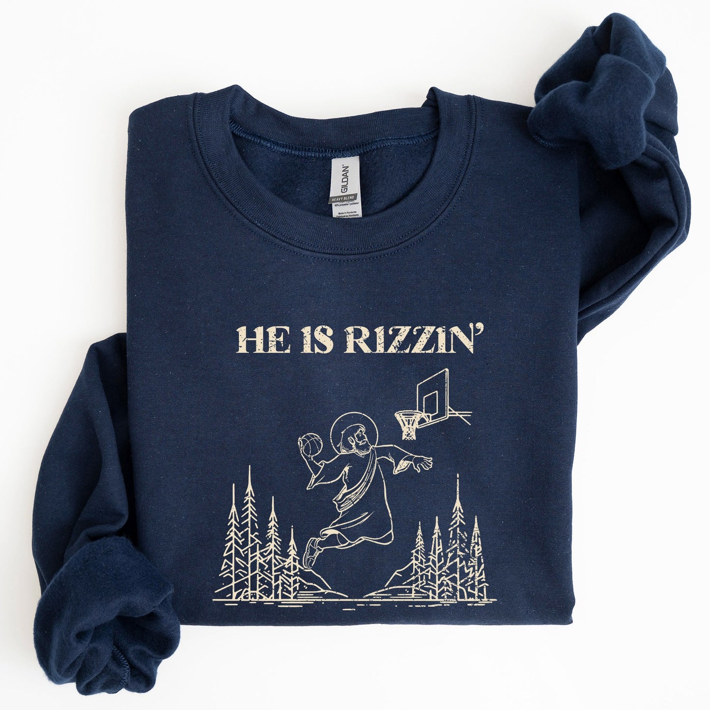 He Is Rizzin, Basketball Jesus, Easter Funny Sweatshirt