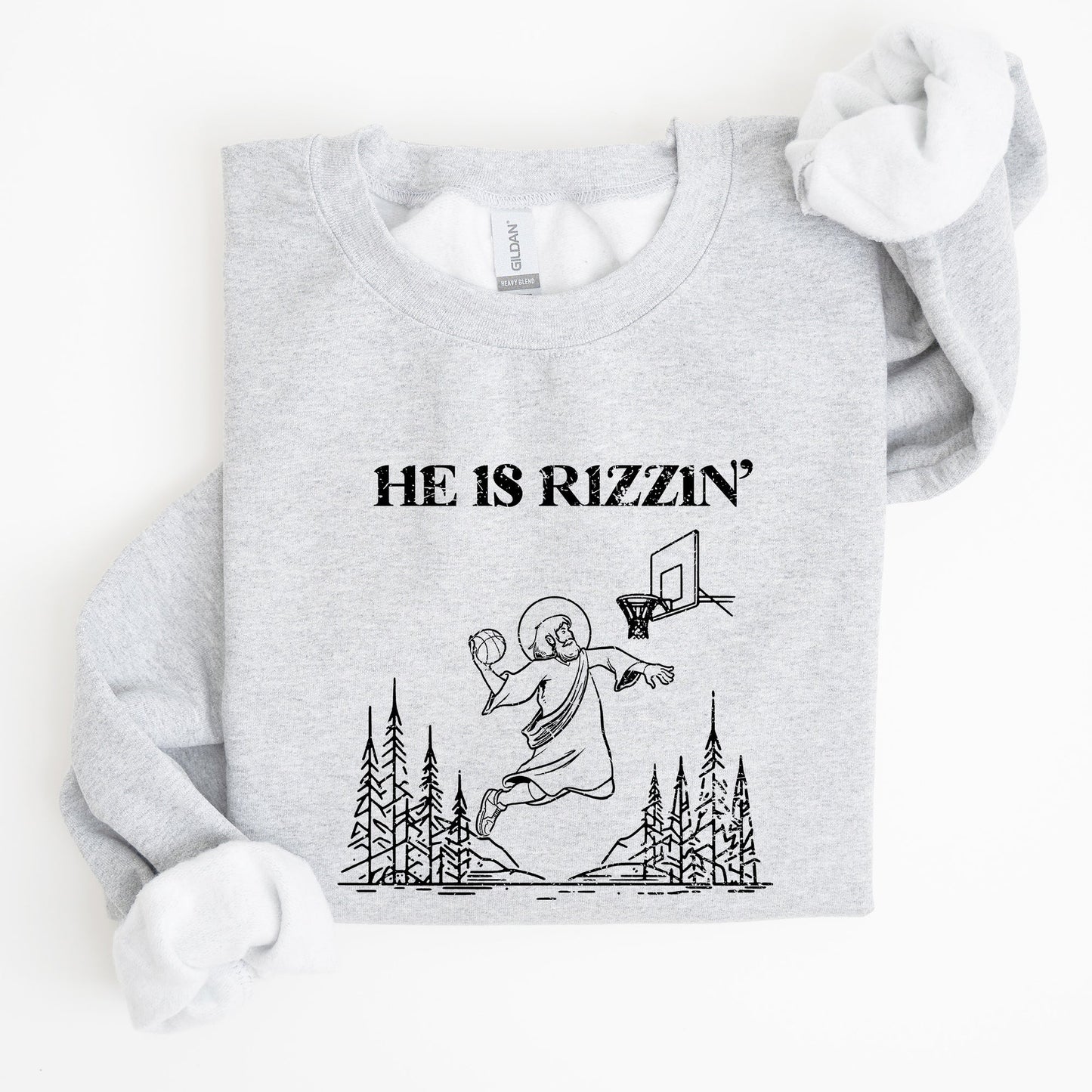 He Is Rizzin, Basketball Jesus, Easter Funny Sweatshirt
