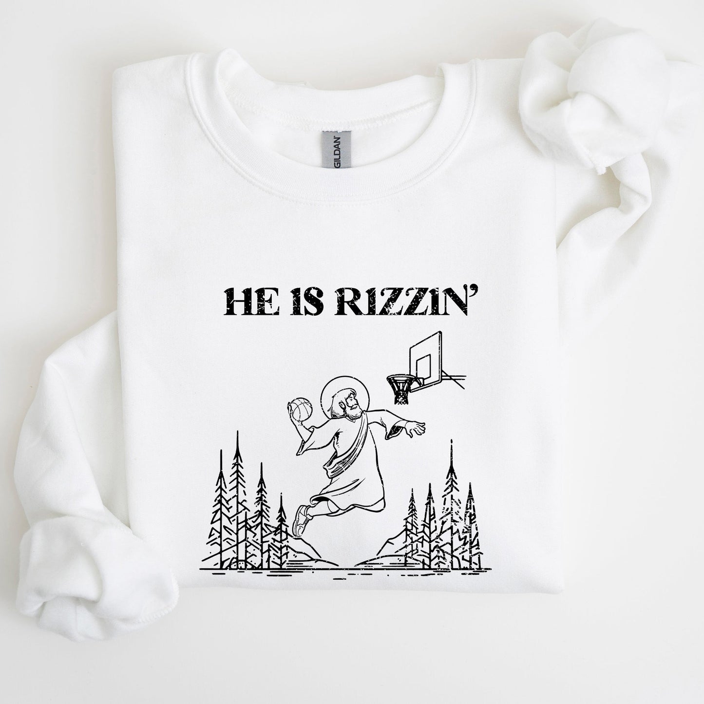 He Is Rizzin, Basketball Jesus, Easter Funny Sweatshirt