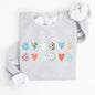 Hearts and Eggs, Colorful Easter Sweatshirt