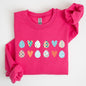 Hearts and Eggs, Colorful Easter Sweatshirt