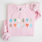 Hearts and Eggs, Colorful Easter Sweatshirt