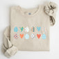 Hearts and Eggs, Colorful Easter Sweatshirt
