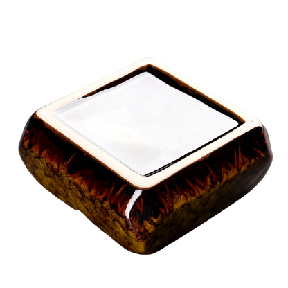 Square Glossy Ceramic Ashtray + Flameless Lighter (BLUISH)