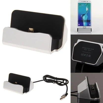 Docking Station Charger For iPhone 11 11Pro Android Type C Desktop Charging Port Sync Cradle Dock Stand Holder Micro USB-C Phone