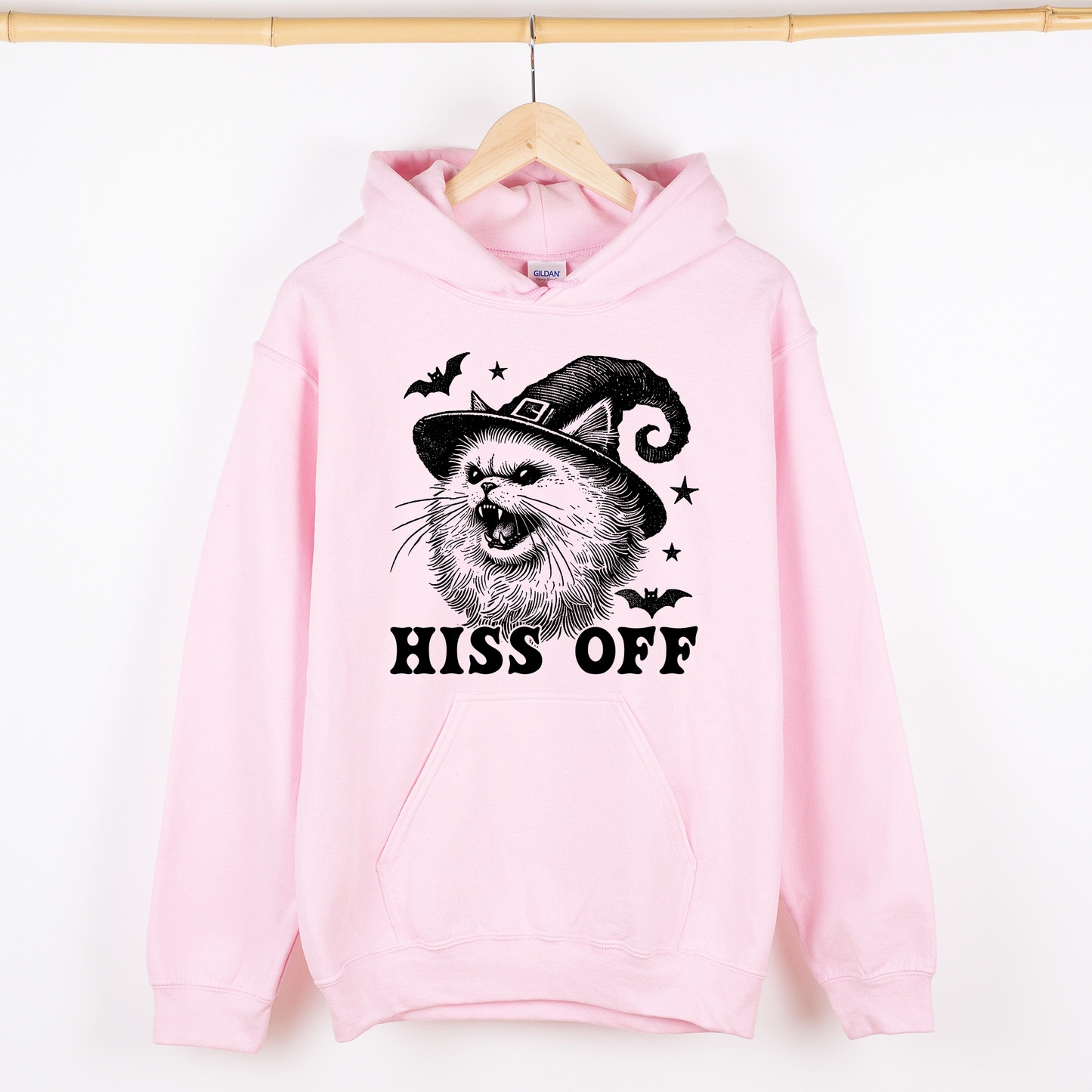 Hiss Off, Cat, Halloween Witch, Funny, Trendy, Graphic Hoodie, Hooded Sweatshirt