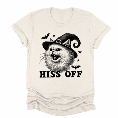 Hiss Off, Cat, Halloween Witch, Funny, Graphic Tee, Trendy Tshirt