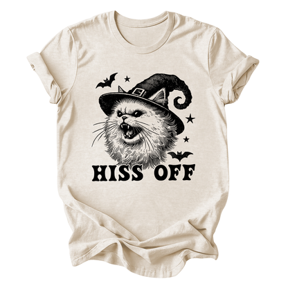 Hiss Off, Cat, Halloween Witch, Funny, Graphic Tee, Trendy Tshirt