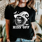 Hiss Off, Cat, Halloween Witch, Funny, Graphic Tee, Trendy Black Tshirt