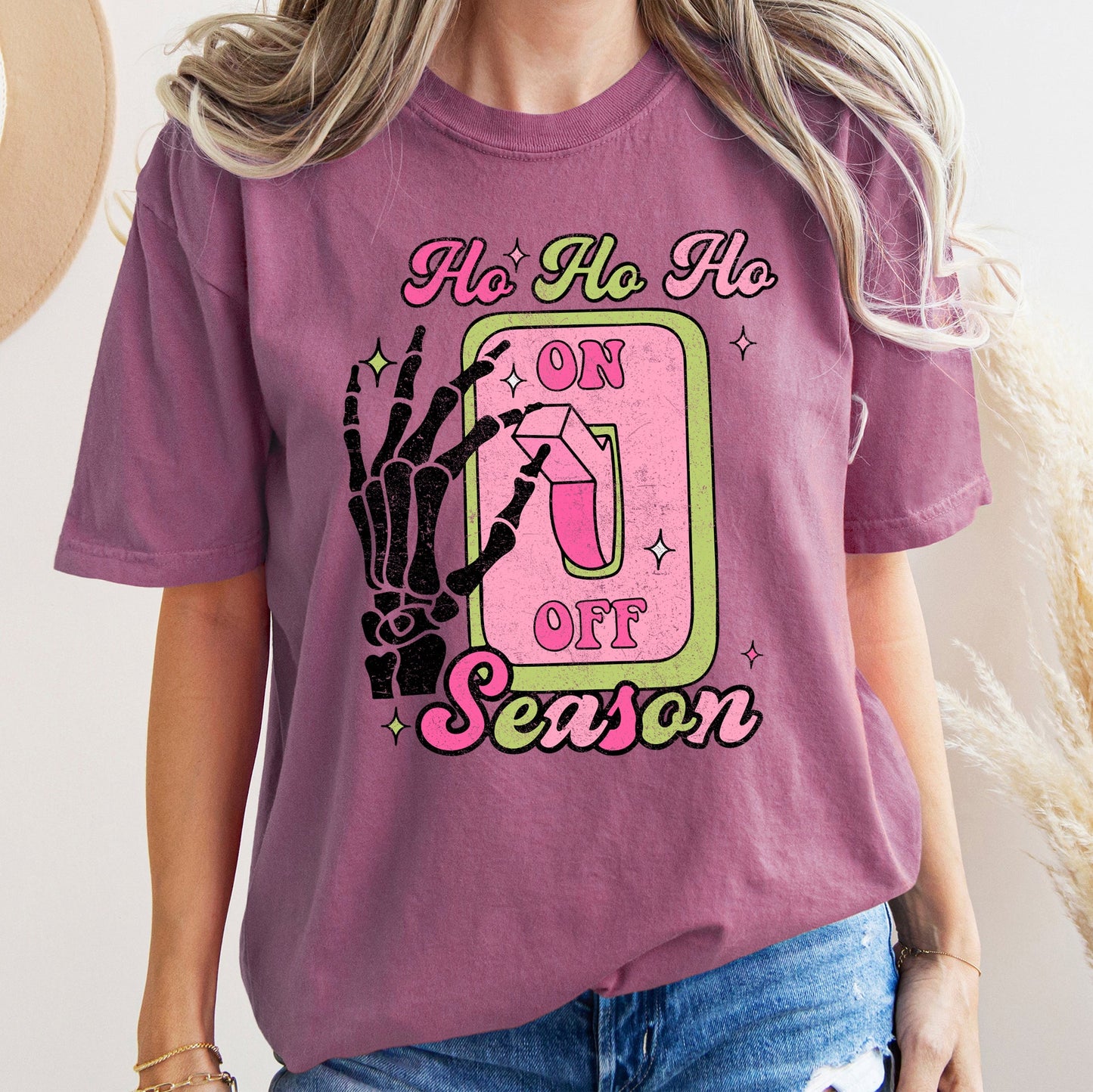 Ho Ho Ho Season, Skeleton, Light Switch, Christmas, Comfort Colors, Tshirt