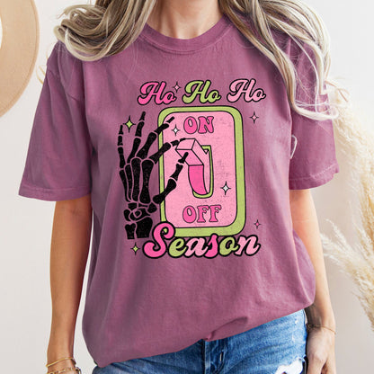 Ho Ho Ho Season, Skeleton, Light Switch, Christmas, Comfort Colors, Tshirt