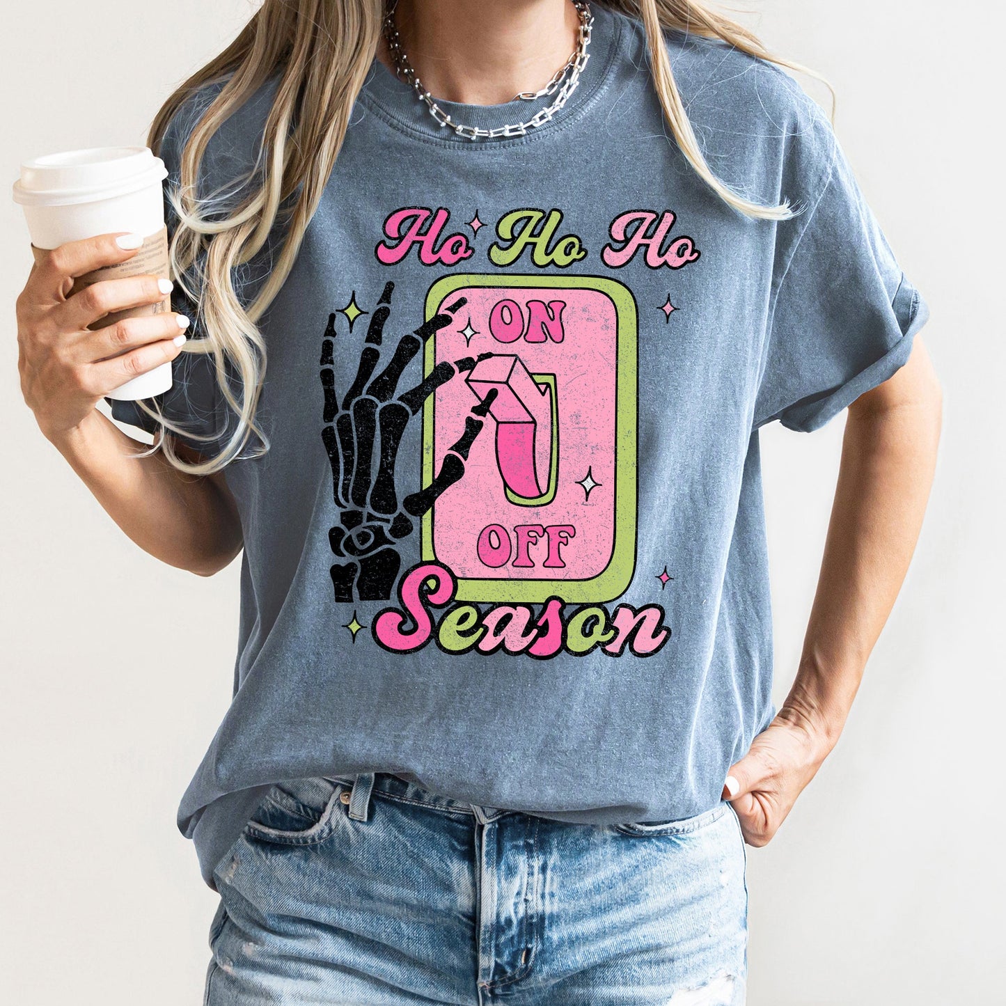 Ho Ho Ho Season, Skeleton, Light Switch, Christmas, Comfort Colors, Tshirt