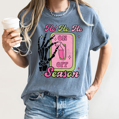 Ho Ho Ho Season, Skeleton, Light Switch, Christmas, Comfort Colors, Tshirt
