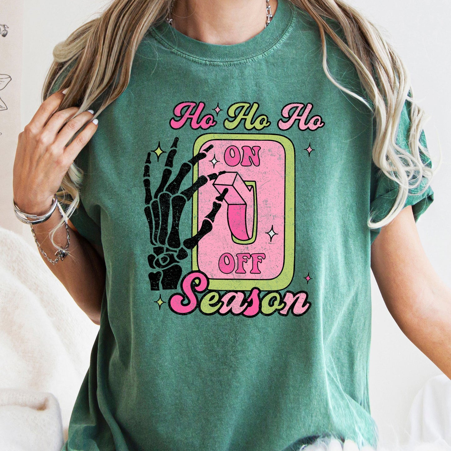 Ho Ho Ho Season, Skeleton, Light Switch, Christmas, Comfort Colors, Tshirt
