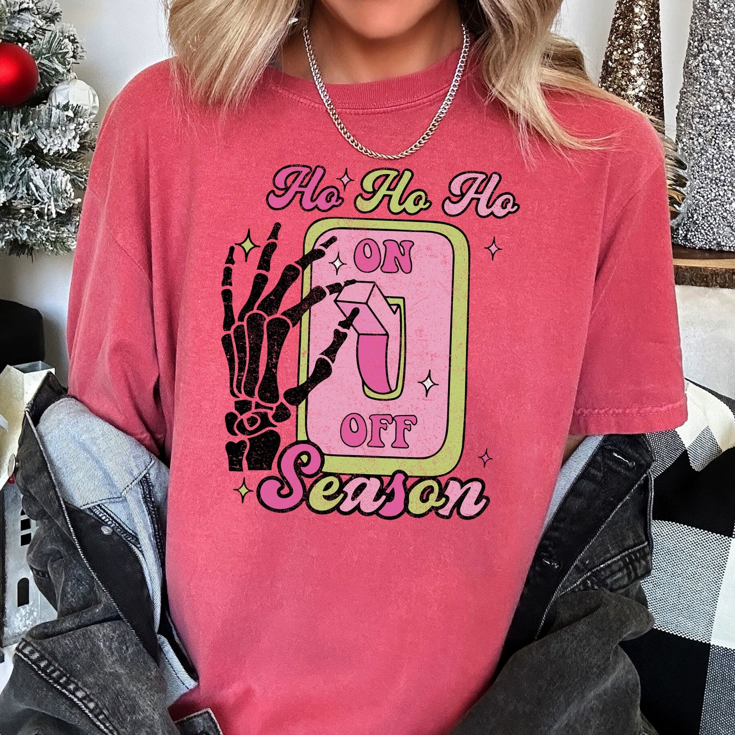 Ho Ho Ho Season, Skeleton, Light Switch, Christmas, Comfort Colors, Tshirt