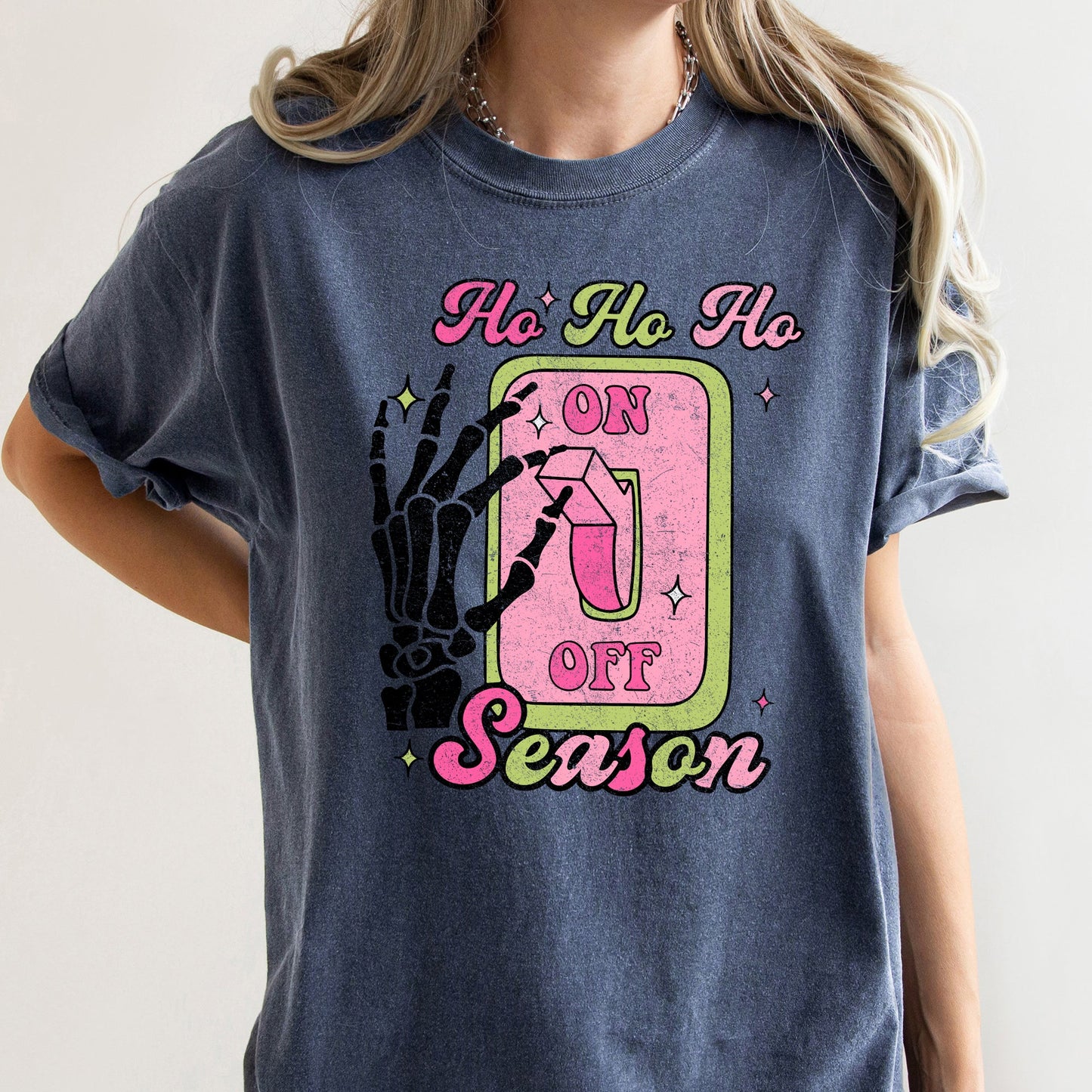 Ho Ho Ho Season, Skeleton, Light Switch, Christmas, Comfort Colors, Tshirt