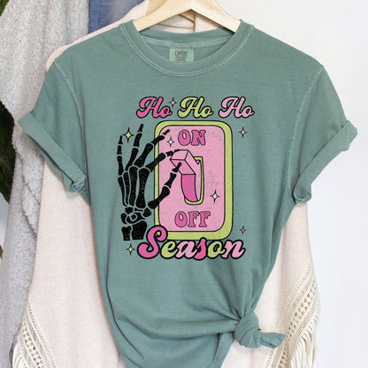 Ho Ho Ho Season, Skeleton, Light Switch, Christmas, Comfort Colors, Tshirt