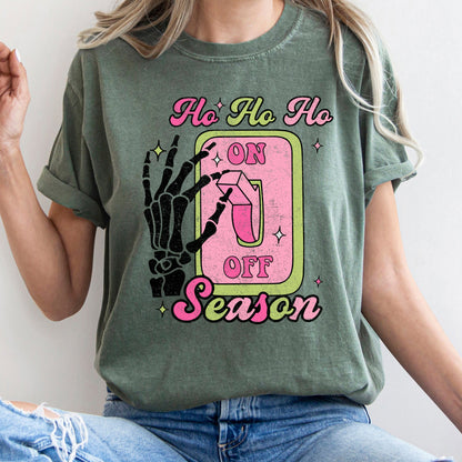 Ho Ho Ho Season, Skeleton, Light Switch, Christmas, Comfort Colors, Tshirt