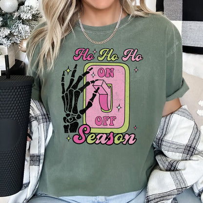 Ho Ho Ho Season, Skeleton, Light Switch, Christmas, Comfort Colors, Tshirt