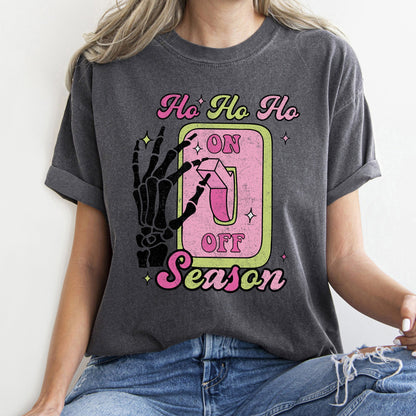 Ho Ho Ho Season, Skeleton, Light Switch, Christmas, Comfort Colors, Tshirt
