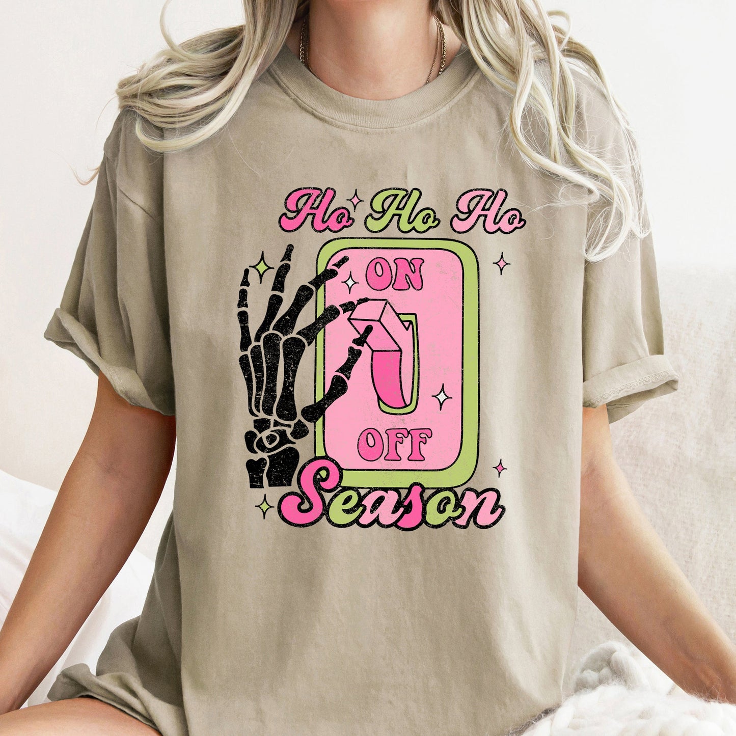 Ho Ho Ho Season, Skeleton, Light Switch, Christmas, Comfort Colors, Tshirt