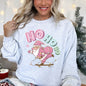 Ho Ho Ho, Pink Skateboarding Santa, Christmas, Retro Sweatshirt