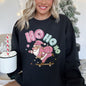 Ho Ho Ho, Pink Skateboarding Santa, Christmas, Retro Sweatshirt
