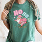 Ho Ho Ho, Pink Skateboarding Santa, Christmas, Retro, Comfort Colors, Tshirt