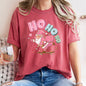 Ho Ho Ho, Pink Skateboarding Santa, Christmas, Retro, Comfort Colors, Tshirt