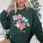 Ho Ho Ho, Pink Skateboarding Santa, Christmas, Retro Sweatshirt