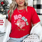 Ho Ho Ho, Pink Skateboarding Santa, Christmas, Retro Super Soft Tees