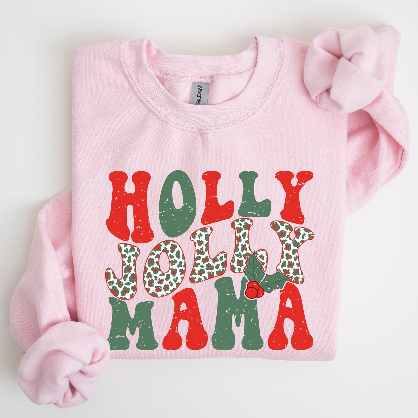 Holly Jolly Mama, Christmas, Winter, Santa, Xmas Sweatshirt