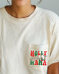 Holly Jolly Mama, Pocket, Christmas, Winter, Santa, Snow, Xmas Pocket Tee Comfort Colors T-Shirt