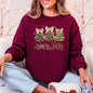 Holly Jolly, Camo Christmas Tree, Santa, Ribbons, Bows Sweatshirt