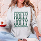 Holly Jolly, Christmas, Retro, Vintage Sweatshirt