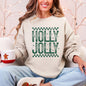 Holly Jolly, Christmas, Retro, Vintage Sweatshirt