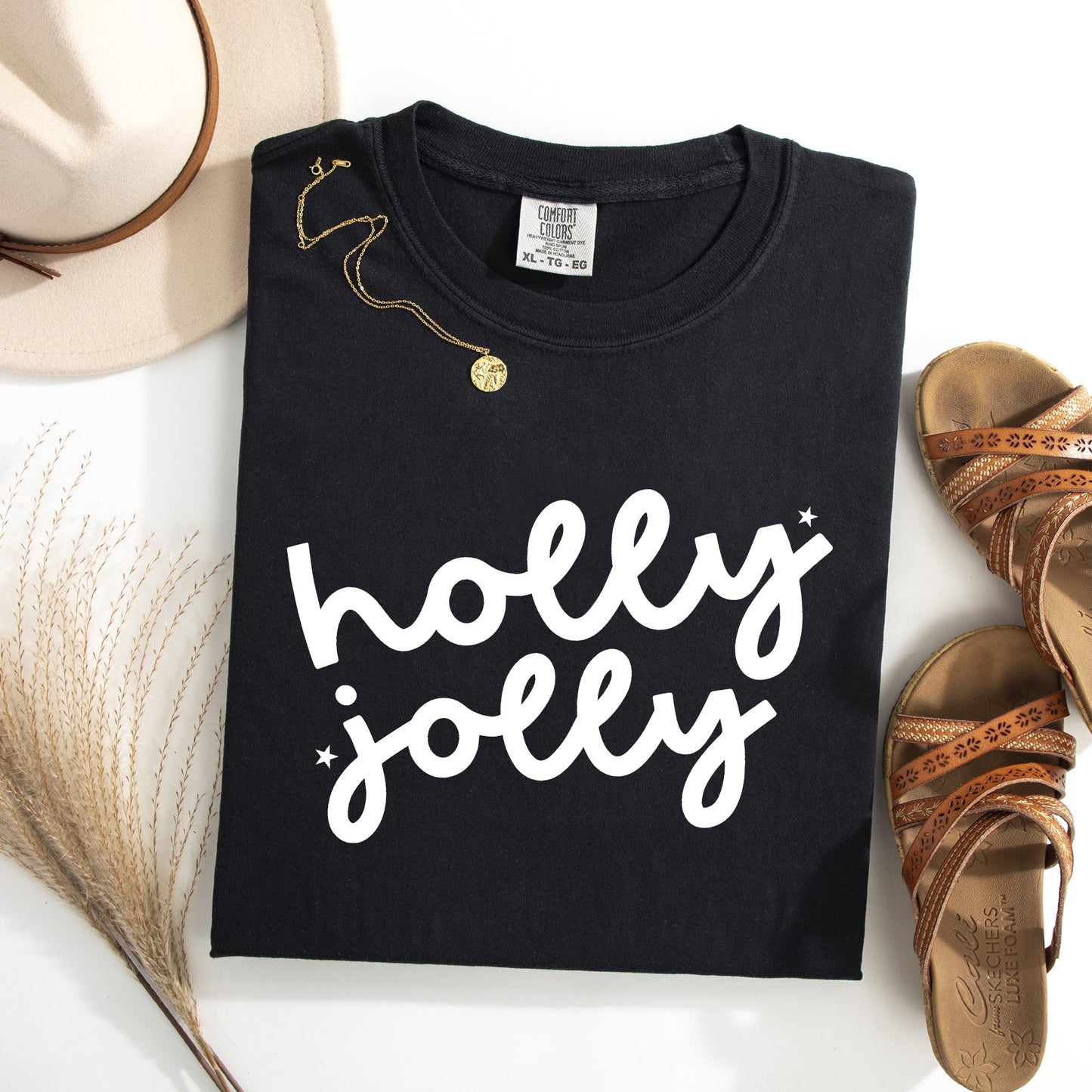 Holly Jolly, Retro Christmas, Classic, Winter, Santa, Xmas Tshirt Comfort Colors T-Shirt