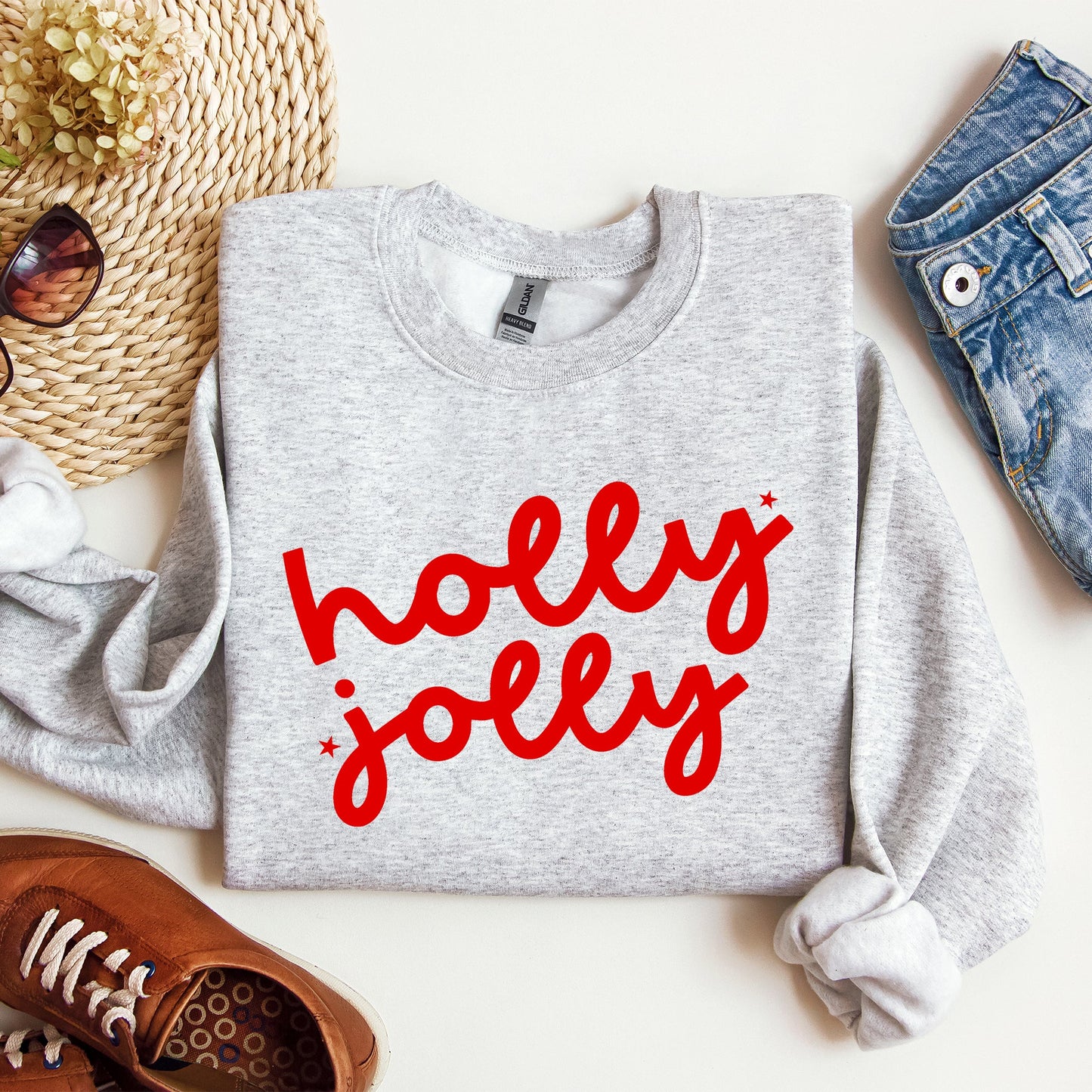 Holly Jolly, Retro Christmas, Classic, Winter, Santa, Xmas Sweatshirt