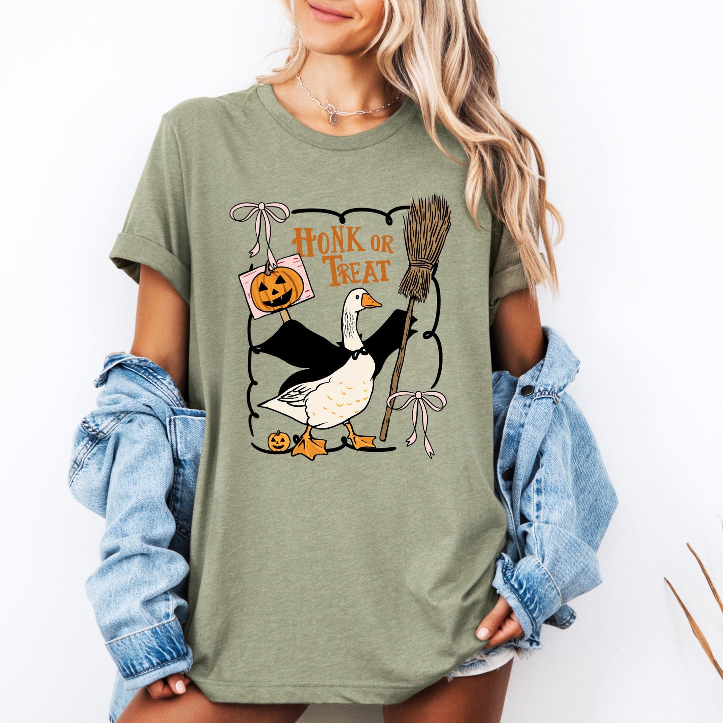 Honk or Treat, Cute Goose, Halloween, Witch, Tshirt