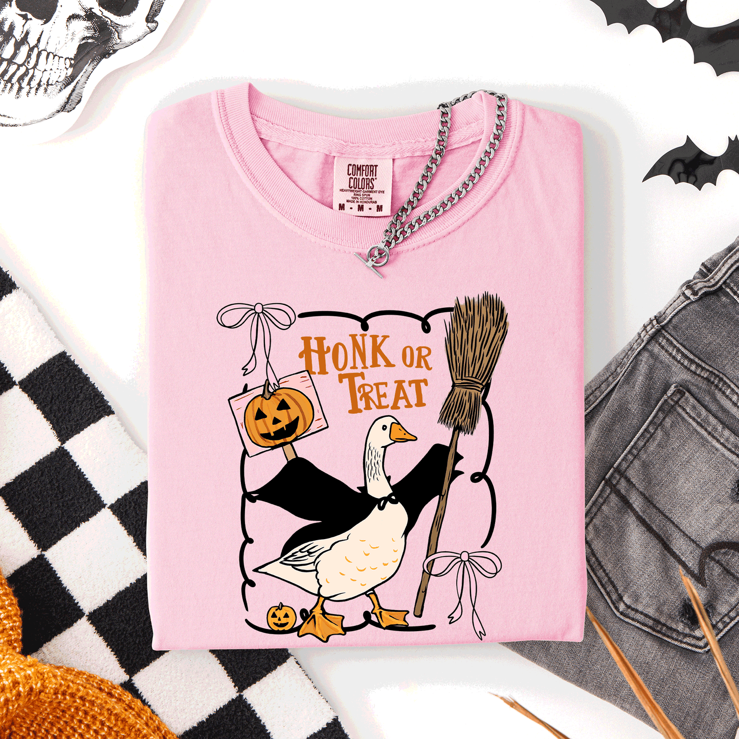 Honk or Treat, Cute Goose, Halloween, Witch, Comfort Colors T-Shirt
