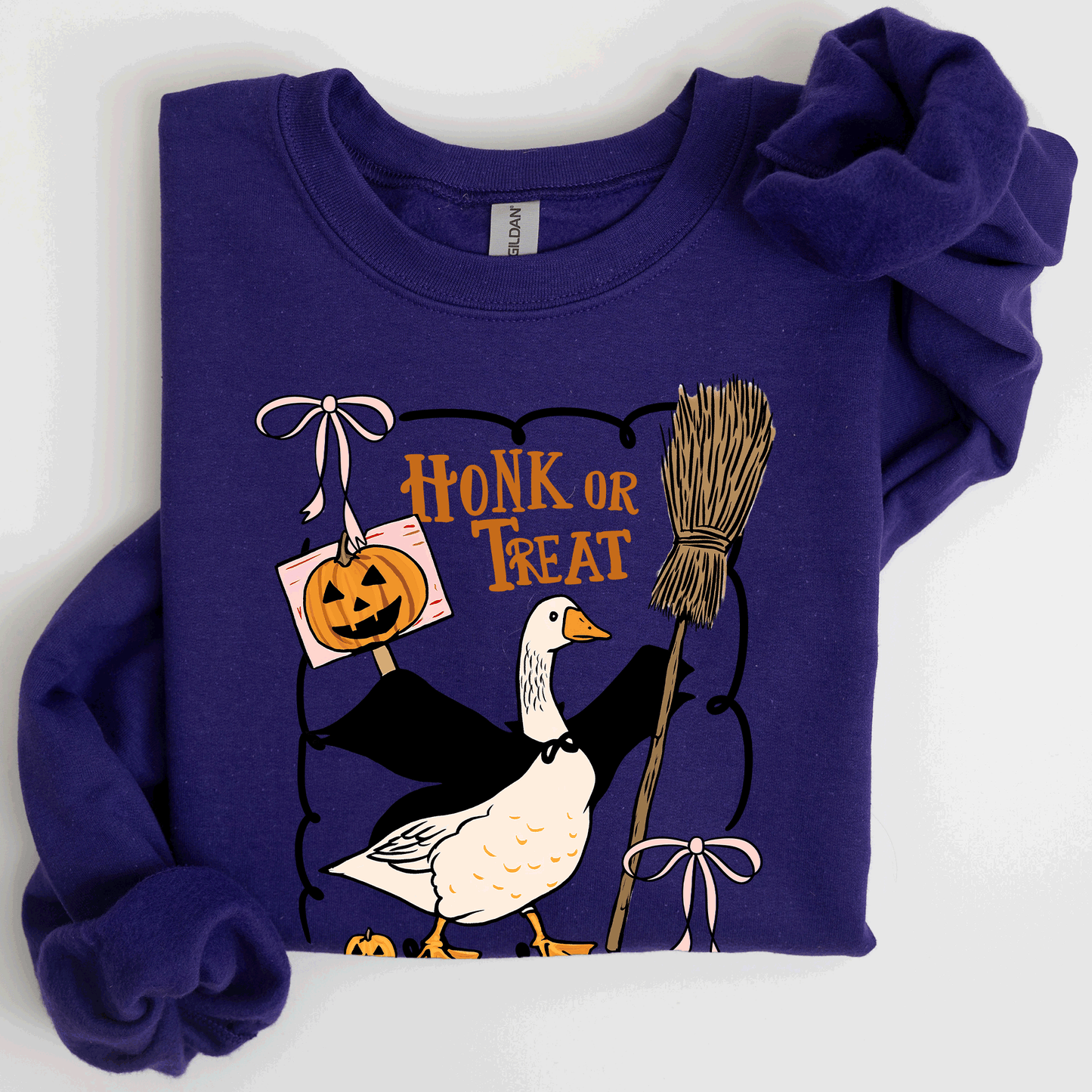 Honk or Treat, Cute Goose, Halloween, Witch Sweatshirt
