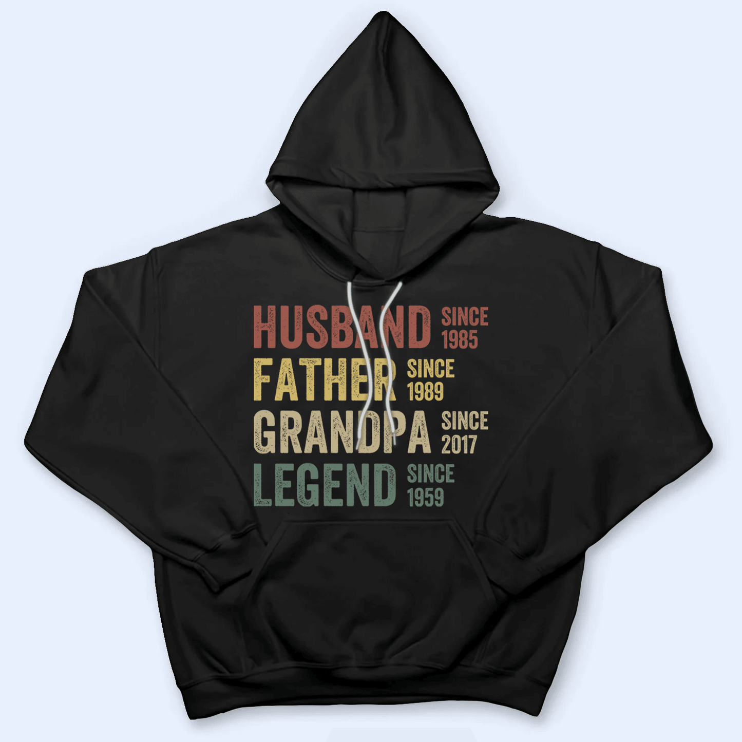 Husband, Father, Grandpa, Legend: The Journey of a Lifetime - Personalized Custom Year T Shirt