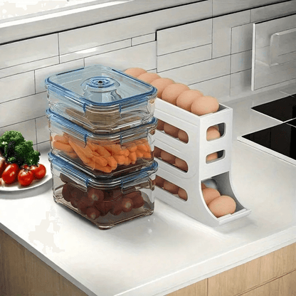 4-Tier Egg Storage Box Organizer for Refrigerator