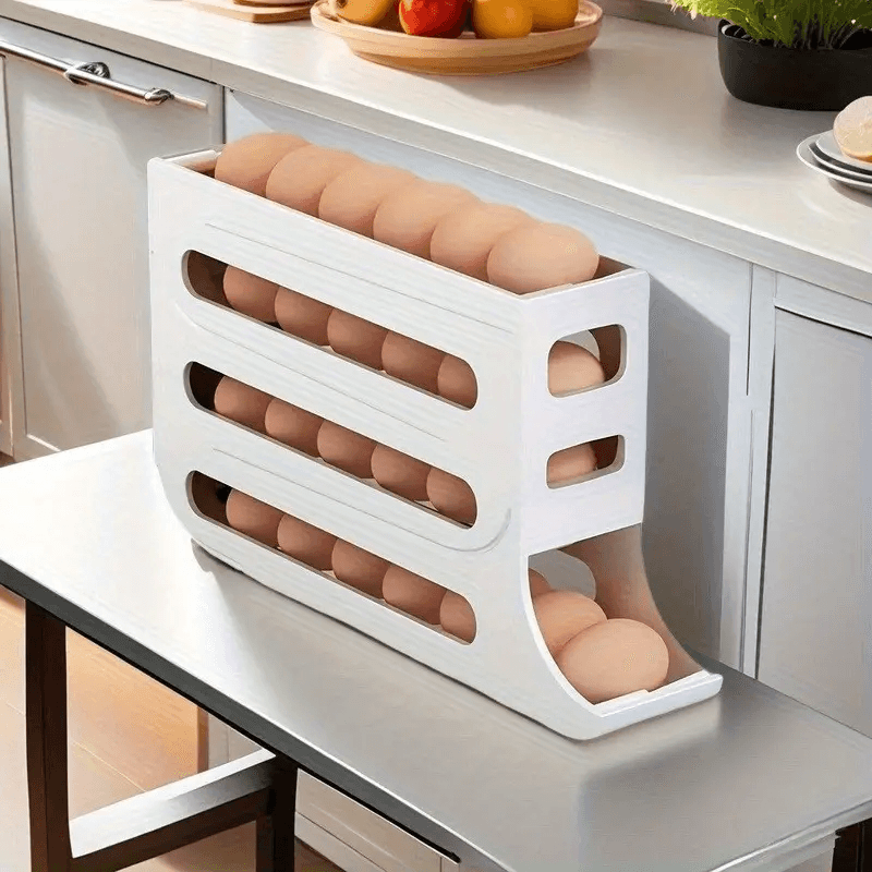 4-Tier Egg Storage Box Organizer for Refrigerator