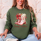Howdy Christmas, Cowboy Boots, Santa, Western, Country Sweatshirt